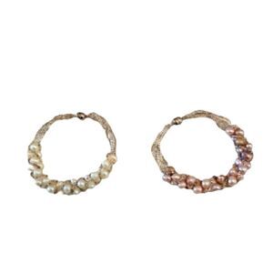 EC FRESHWATER PEARL BRACELETS W/MAGNETIC CLASPS *LOT OF TWO*